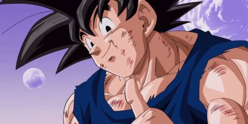 Goku em Dragon Ball dando um polegar para cima