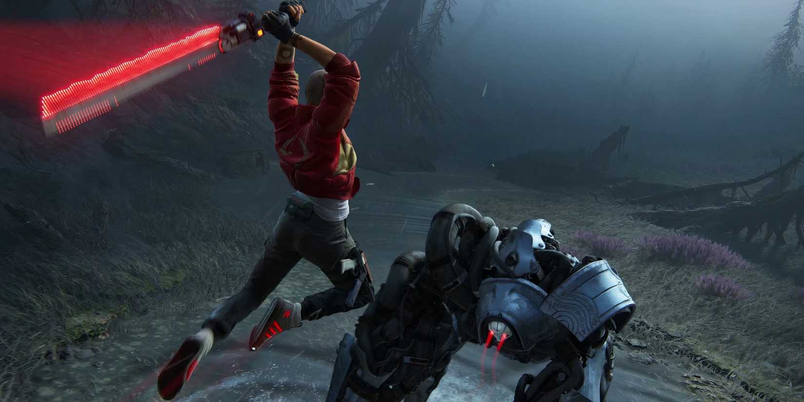 Intergalactic The Heretic Prophet, personagem Jordan lutando contra um mecha