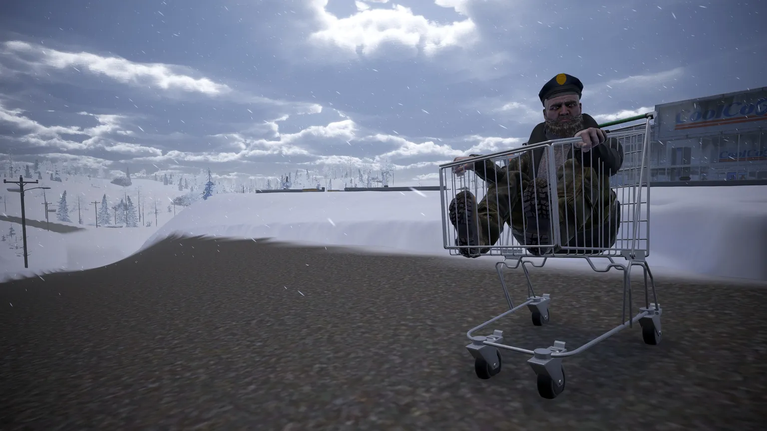 Carro enfrentando nevasca em Arctic Drive