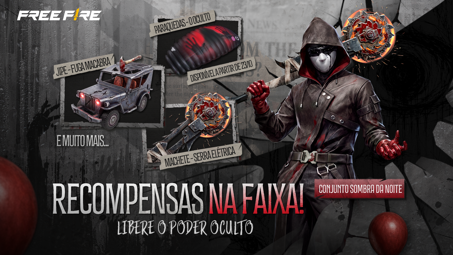 Recompensas do evento O Oculto no Free Fire