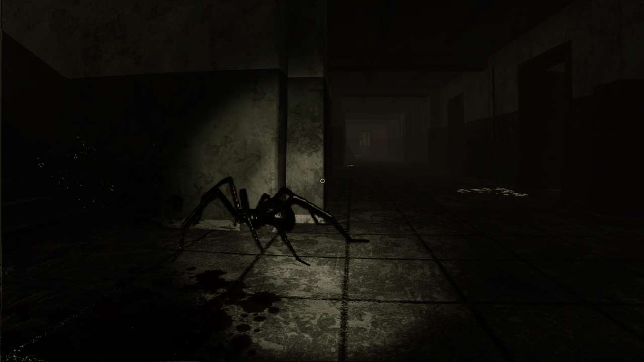Anomalia em forma de aranha gigante num corredor escuro de E.S.D.E.